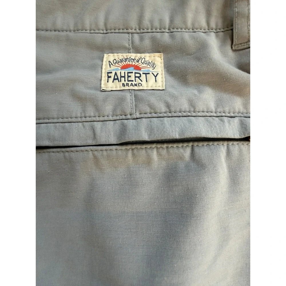 Faherty All Day Shorts Mens 34 Khaki Grey Hybrid Performance MSC0012 Stretch